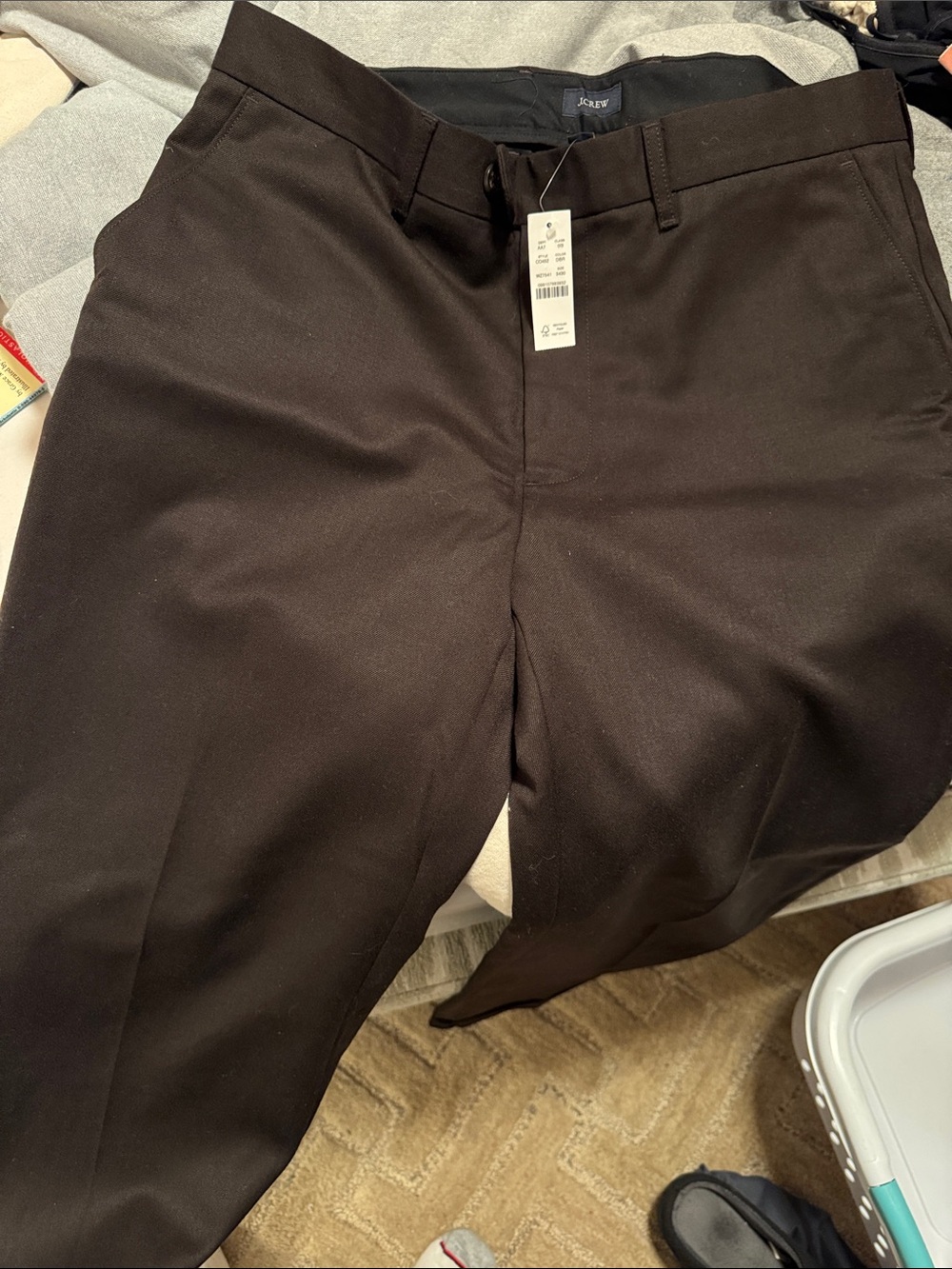 J. Crew Men’s Classic Trousers Pants — Brown 34x30 Brand new with tags